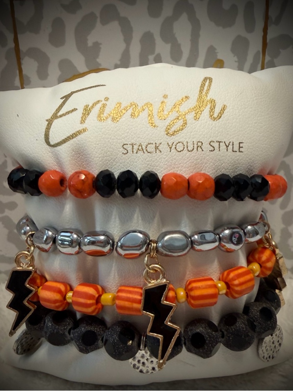 New ERIMISH Bracelets - 4 Pc - Orange - Custom Regular, Kids or Extended Size